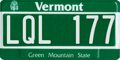 VT license plate LQL177