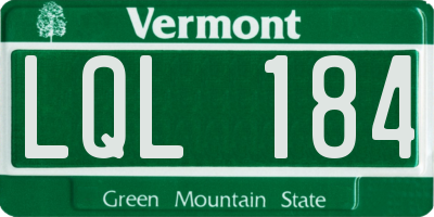 VT license plate LQL184