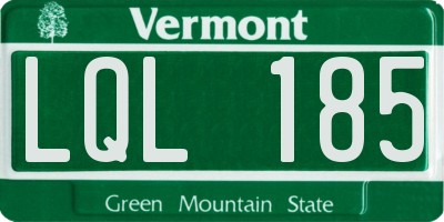 VT license plate LQL185