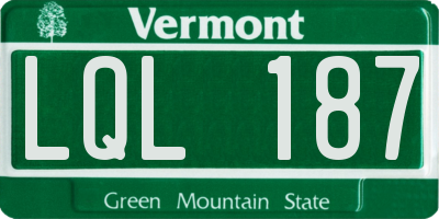 VT license plate LQL187