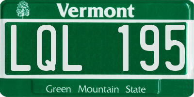 VT license plate LQL195