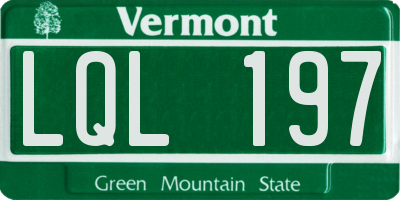 VT license plate LQL197
