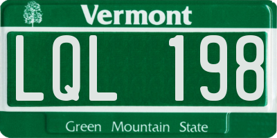 VT license plate LQL198