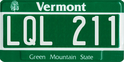 VT license plate LQL211