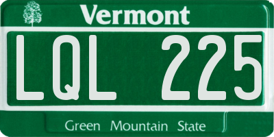 VT license plate LQL225