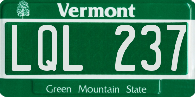 VT license plate LQL237