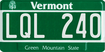 VT license plate LQL240