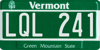 VT license plate LQL241