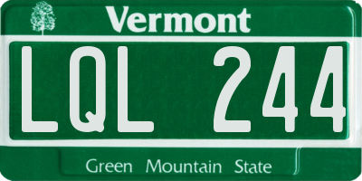 VT license plate LQL244