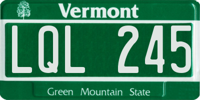VT license plate LQL245
