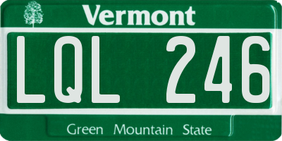 VT license plate LQL246