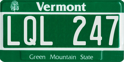 VT license plate LQL247