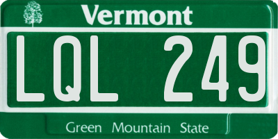 VT license plate LQL249