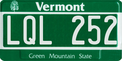 VT license plate LQL252
