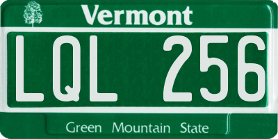 VT license plate LQL256