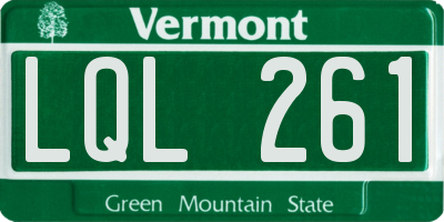VT license plate LQL261