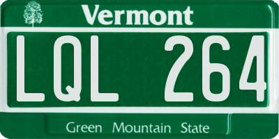 VT license plate LQL264