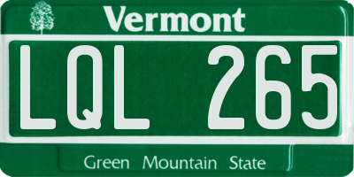 VT license plate LQL265