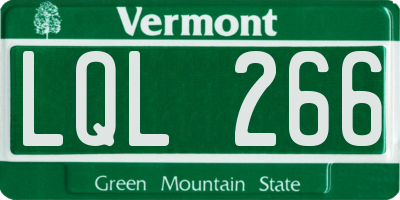 VT license plate LQL266