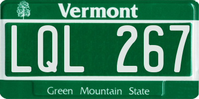 VT license plate LQL267