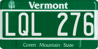 VT license plate LQL276