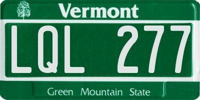 VT license plate LQL277
