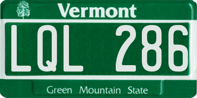 VT license plate LQL286