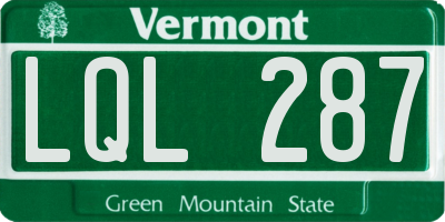 VT license plate LQL287