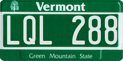 VT license plate LQL288