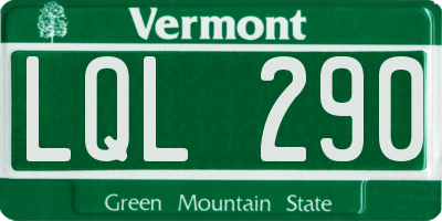 VT license plate LQL290