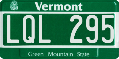VT license plate LQL295