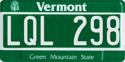 VT license plate LQL298