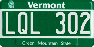 VT license plate LQL302