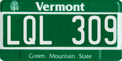 VT license plate LQL309