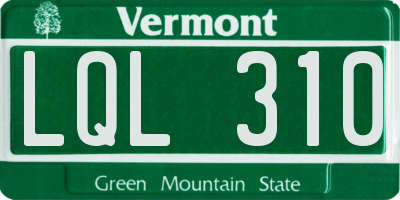 VT license plate LQL310