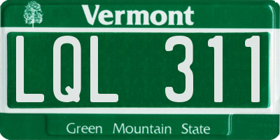 VT license plate LQL311