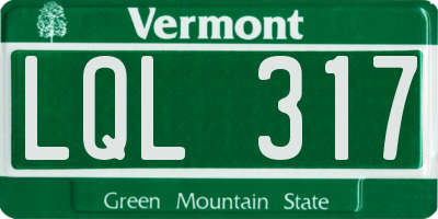 VT license plate LQL317