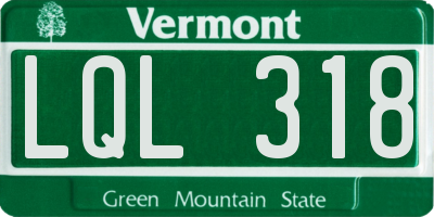 VT license plate LQL318