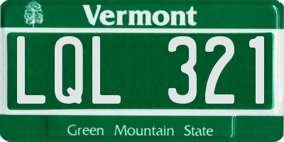 VT license plate LQL321
