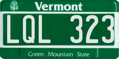 VT license plate LQL323