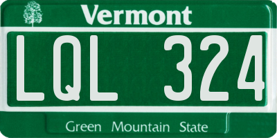 VT license plate LQL324