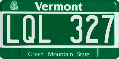 VT license plate LQL327