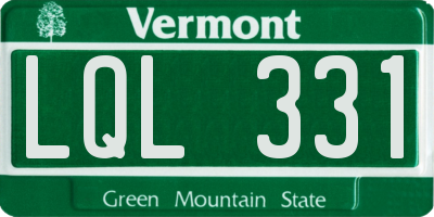 VT license plate LQL331