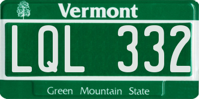 VT license plate LQL332