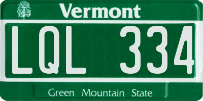 VT license plate LQL334