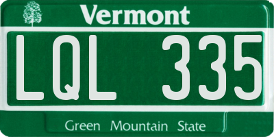 VT license plate LQL335