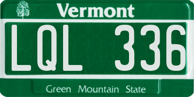 VT license plate LQL336