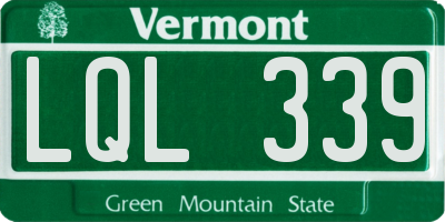 VT license plate LQL339