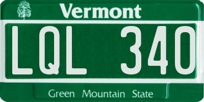 VT license plate LQL340