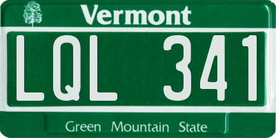 VT license plate LQL341